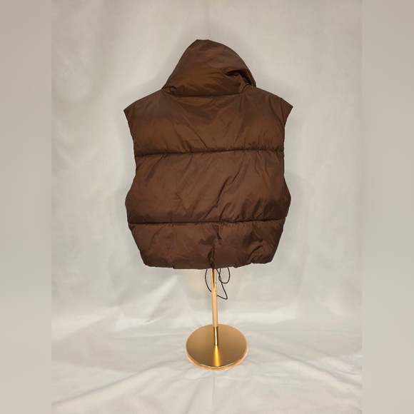Chocolate Brown Women's Puffer Vest - Picture 2 of 3